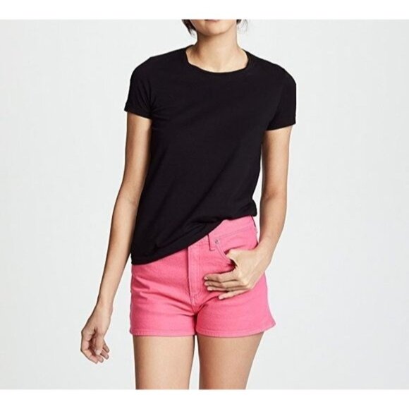 Rag & Bone Womens Bull Pink High-Rise Denim Jean Shorts  Size 26 - Picture 1 of 15
